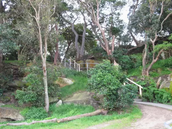 Pretty, quiet park beside the water with jogging path that leads all the way to Manly.