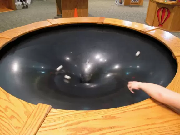 Amazing wooden playground with splash pad and gizmos galore, plus carousel and free science museum, all in a tropical setting.