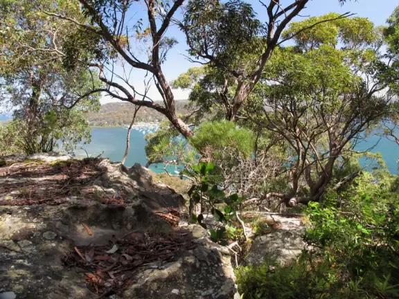 Short hike to a boulder with lovely views over Pittwater.