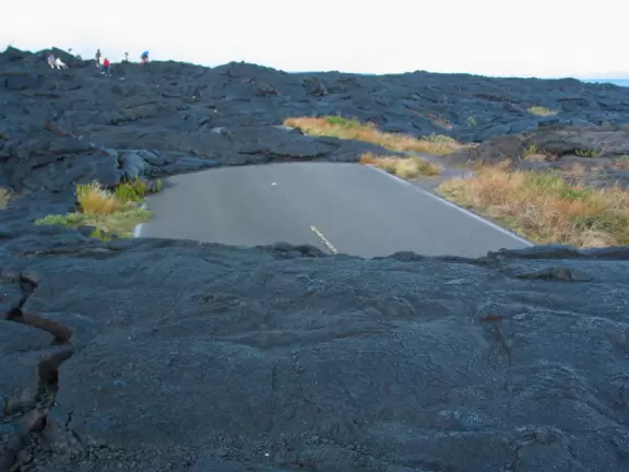 When it's flowing, the most unusual and wonderful sight you may see in your life! Red lava flowing into the ocean. When it's not flowing, there's still a lot to see!