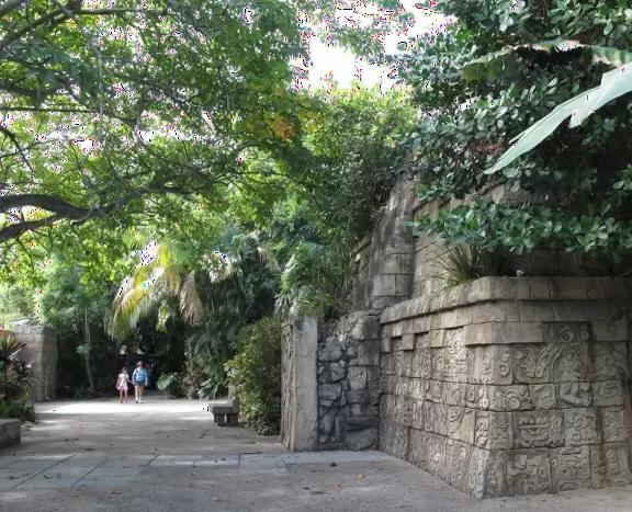 Incredibly lush and beautiful grounds, with animals in happy enclosures built around natural bodies of water.