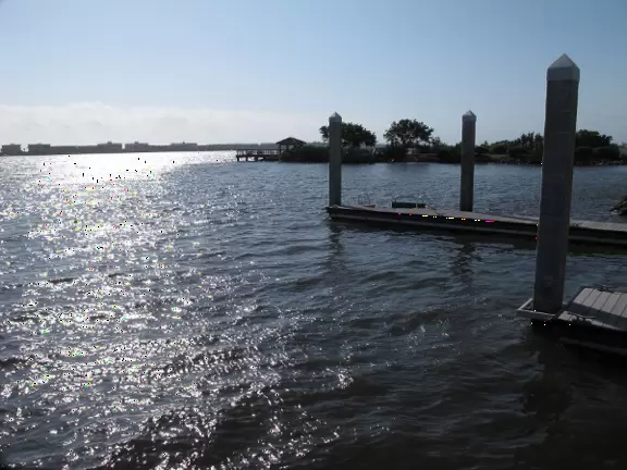 Park with walking path on the intracoastal waterway.