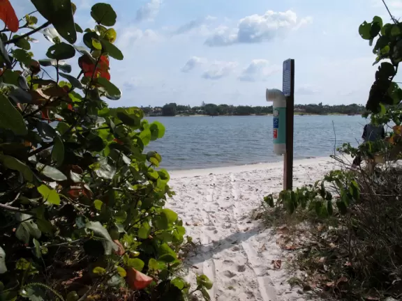 Gorgeous white sand beach on the Indian River Lagoon, plus nature center!