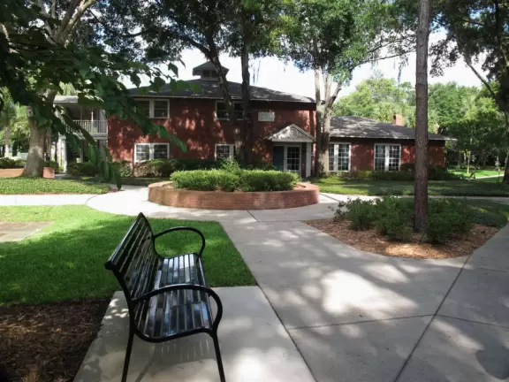 Gorgeous red-brick buildings amongst old trees and palm gardens, a few blocks from DeLand's main strip.