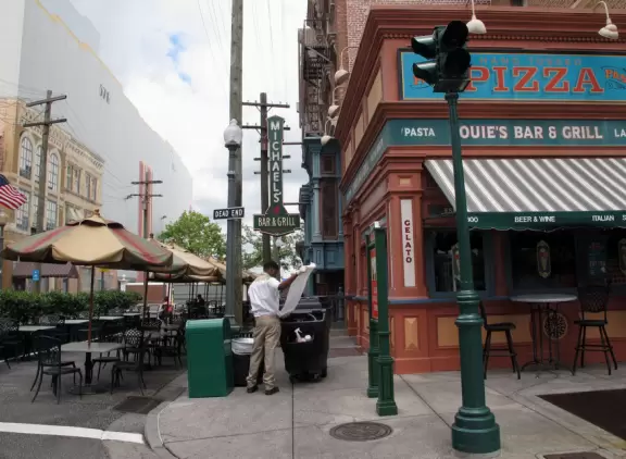 Theme park with fun rides, performers, and wonderful Harry Potter areas.