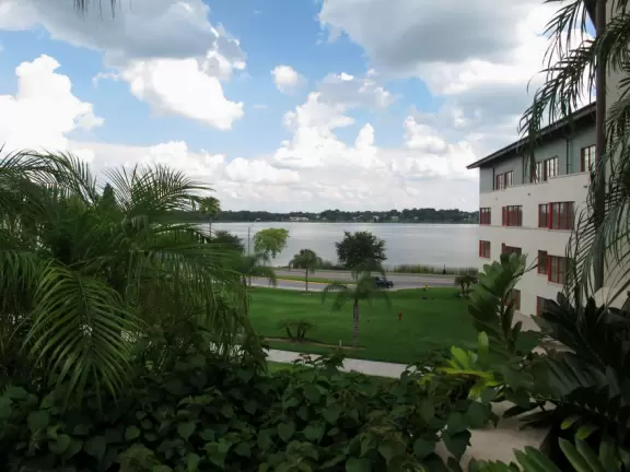 Private university with raised views over a lake, and Frank Lloyd Wright architecture.