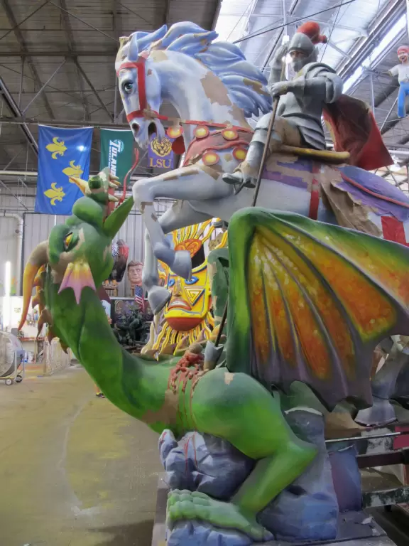 Warehouse full of impressive Mardi Gras floats, where you can watch artists at work creating the floats for next year!