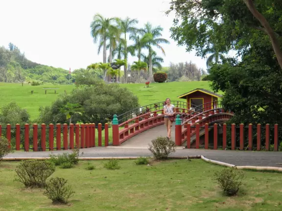 Stunning replica of the same-named temple in Kyoto, Japan. Glorious high mountains and tropical vegetation- a must do!