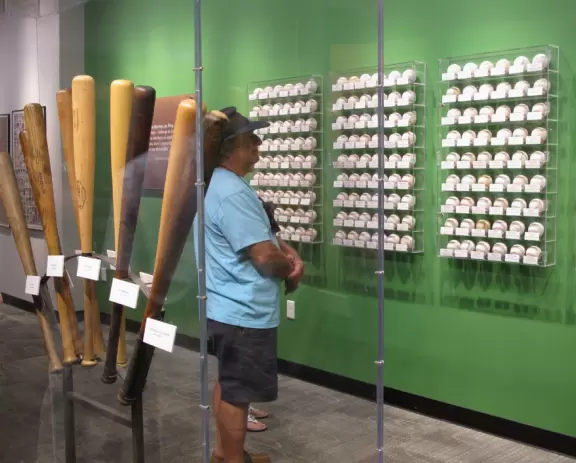 Large modern museum with high-tech historic car exhibit, great temporary exhibits, and baseball card room.